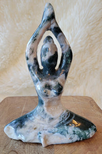 Large Yoga Lady, Bodies, Woman, Praying, Meditating, Goddess, Crystal Carvings, Stunning!