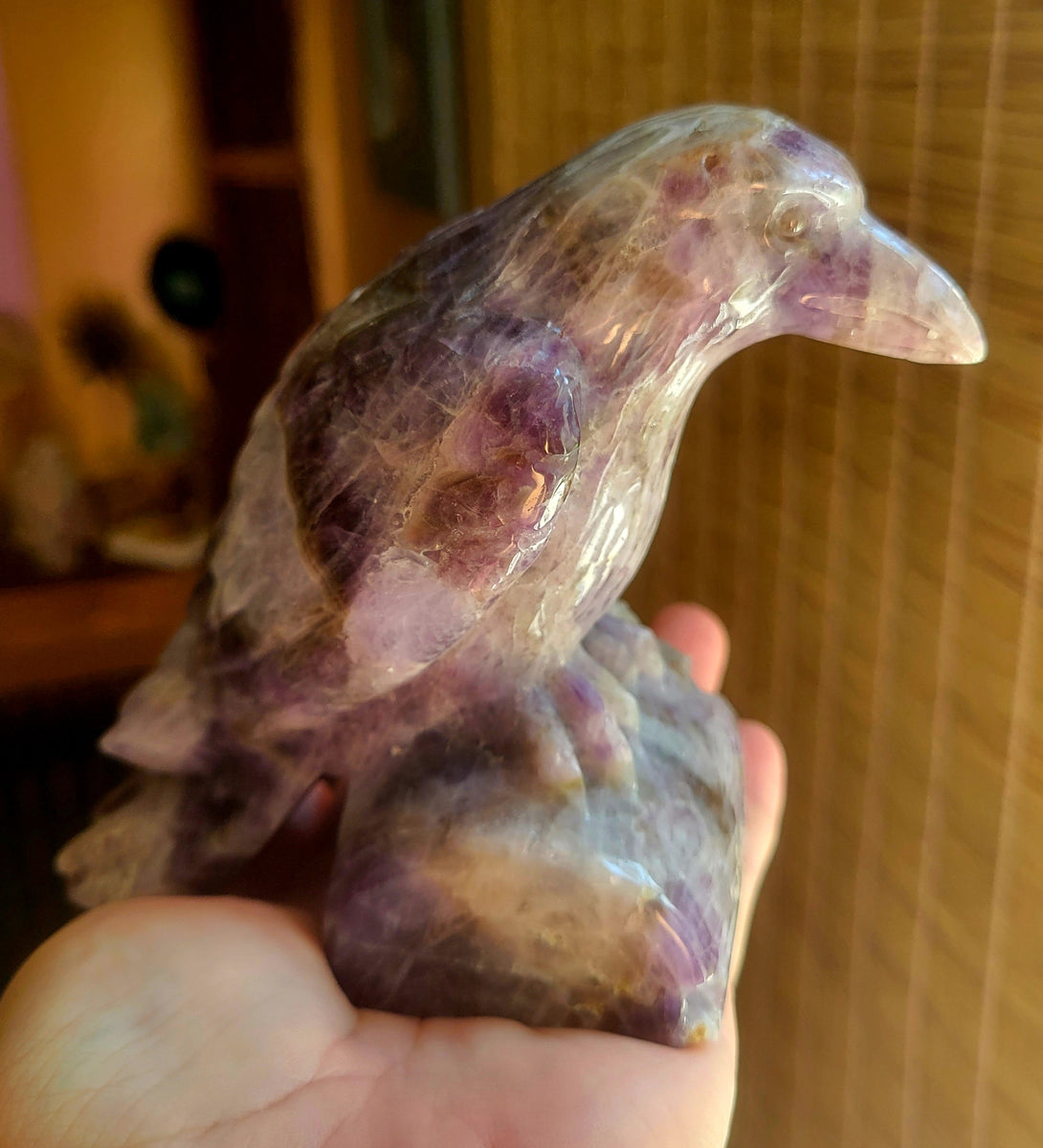 Amethyst Raven, Crow, Crystal Carving, Gorgeous! – Moon Crystals Cure